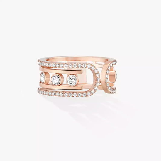 [Novalux]OPEN MOVE 10-DIAMOND PAVÉ RING