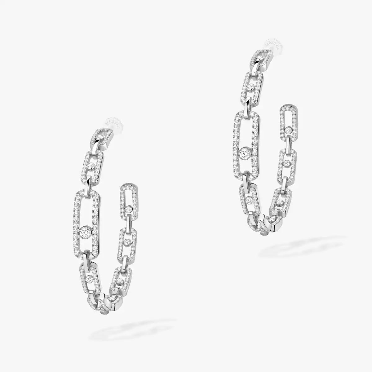 [Novalux]MOVE LINK KINETIC DIAMOND HOOP EARRINGS