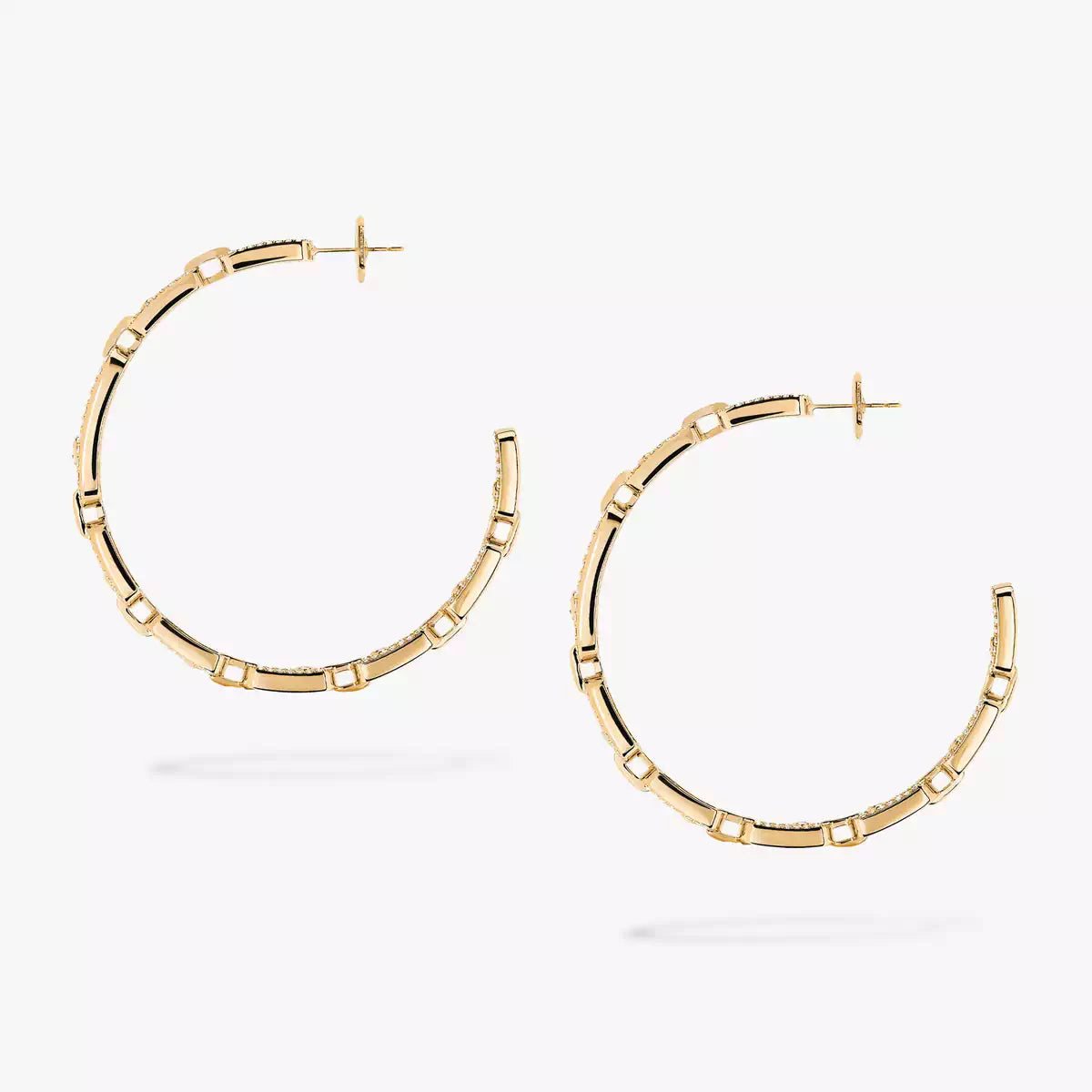 [Novalux]MOVE LINK KINETIC DIAMOND HOOP EARRINGS