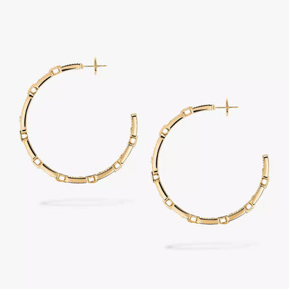 [Novalux]MOVE LINK KINETIC DIAMOND HOOP EARRINGS