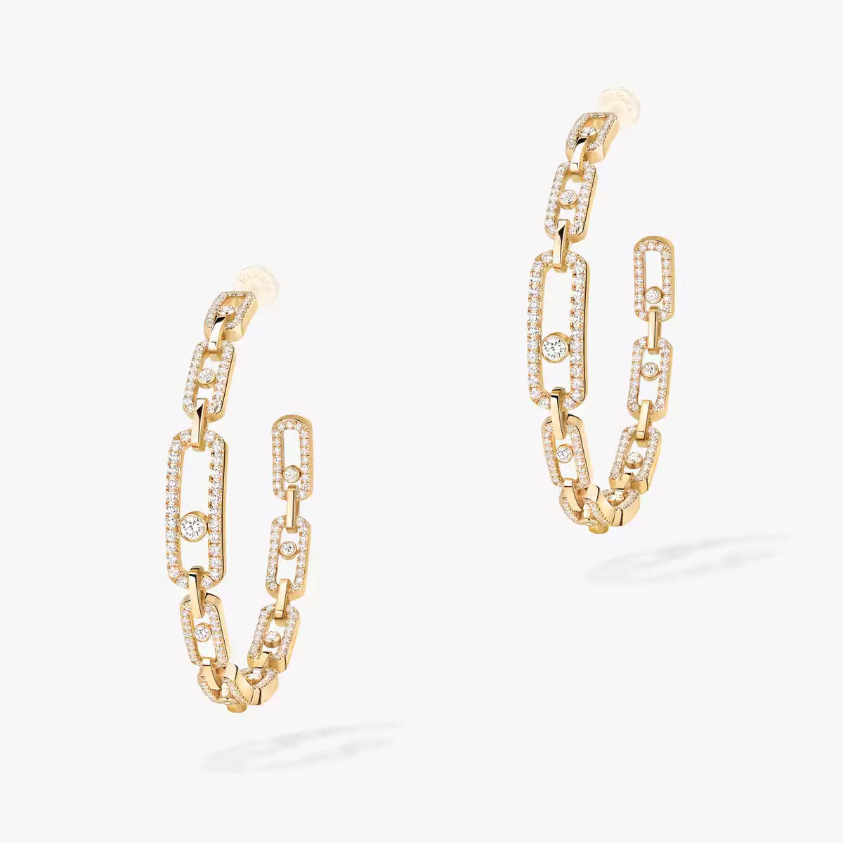 [Novalux]MOVE LINK KINETIC DIAMOND HOOP EARRINGS
