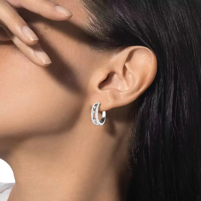 [Novalux]MOVE PAVÉ DIAMOND HOOP EARRINGS