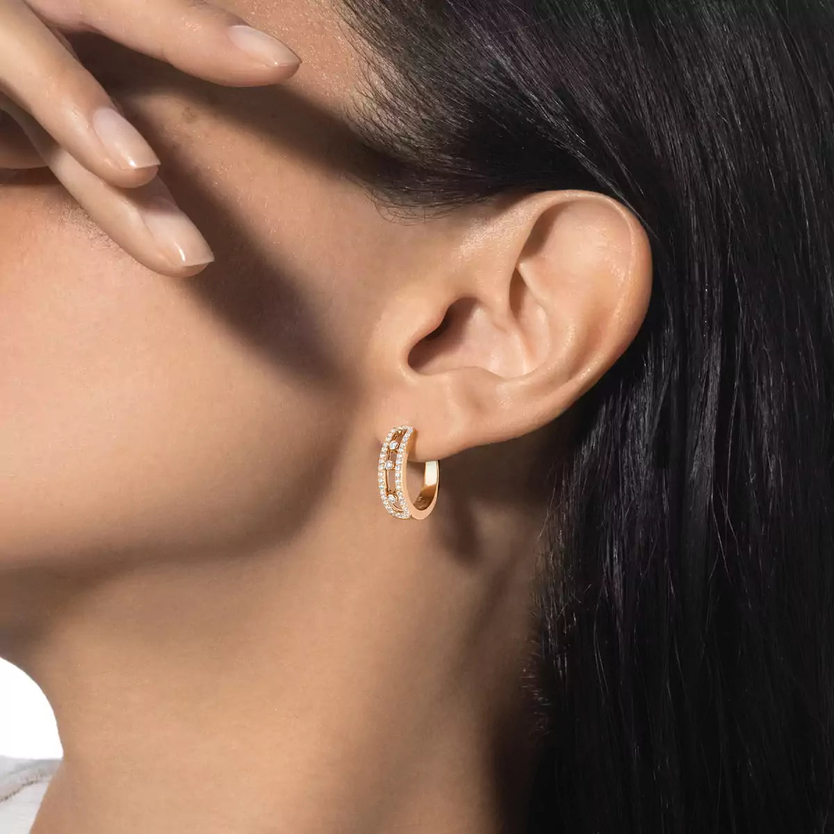 [Novalux]MOVE PAVÉ DIAMOND HOOP EARRINGS