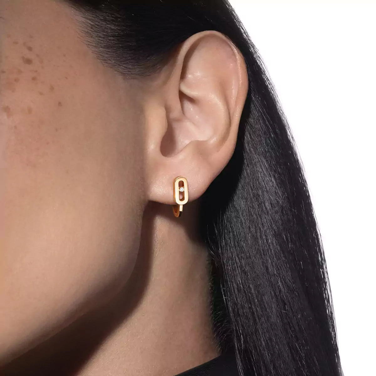 [Novalux]MOVE CLASSIQUE MINI DIAMOND HOOP EARRINGS