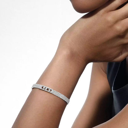 [Novalux]MOVE NOA FULL-PAVÉ DIAMOND BANGLE BRACELET