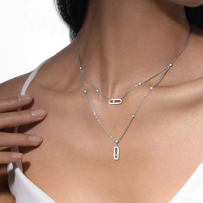 [Novalux]MOVE UNO DOUBLE-PENDANT NECKLACE