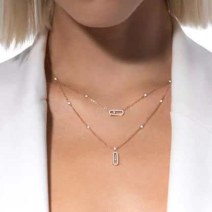 [Novalux]MOVE UNO 2-ROW PAVÉ NECKLACE