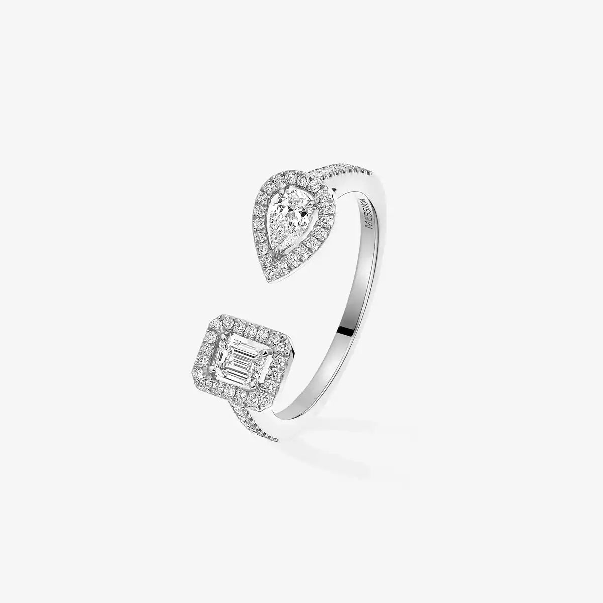 [Novalux]OPEN SUGAR CUBE & TEARDROP PAVÉ DIAMOND RING