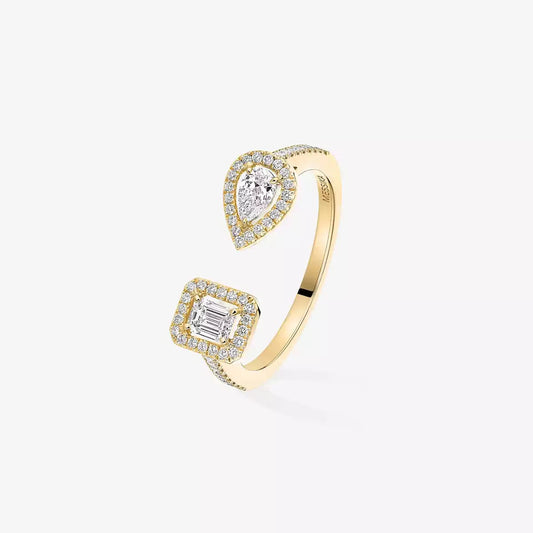 [Novalux]OPEN SUGAR CUBE & TEARDROP PAVÉ DIAMOND RING