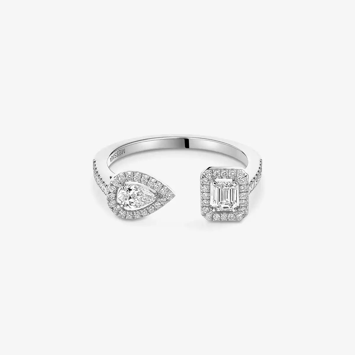 [Novalux]OPEN SUGAR CUBE & TEARDROP PAVÉ DIAMOND RING