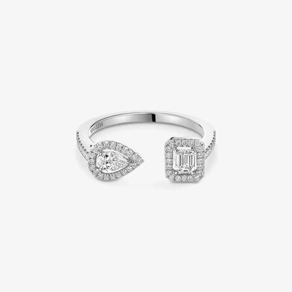 [Novalux]OPEN SUGAR CUBE & TEARDROP PAVÉ DIAMOND RING