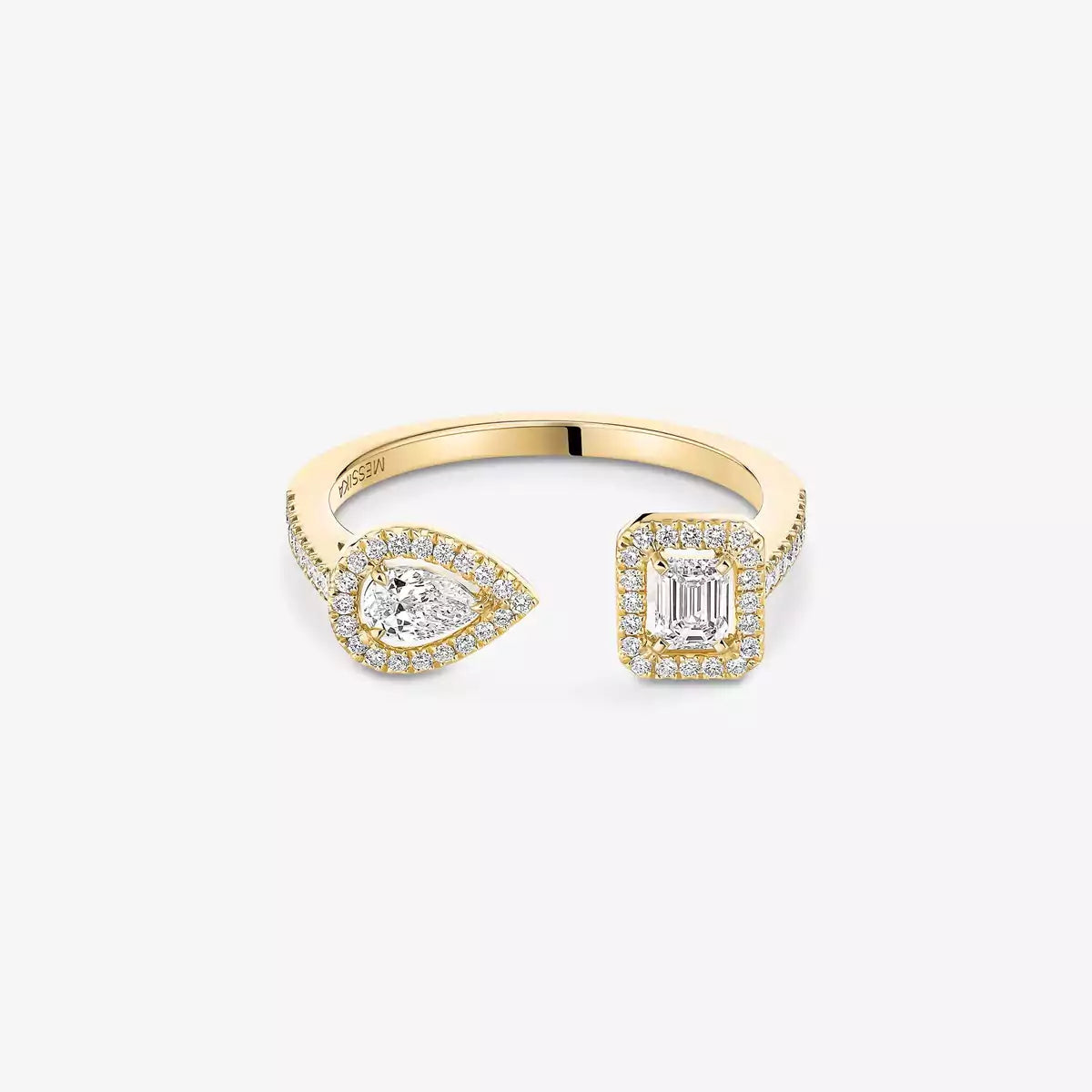 [Novalux]OPEN SUGAR CUBE & TEARDROP PAVÉ DIAMOND RING