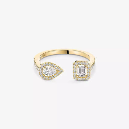 [Novalux]OPEN SUGAR CUBE & TEARDROP PAVÉ DIAMOND RING