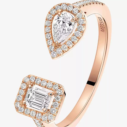 [Novalux]OPEN SUGAR CUBE & TEARDROP PAVÉ DIAMOND RING
