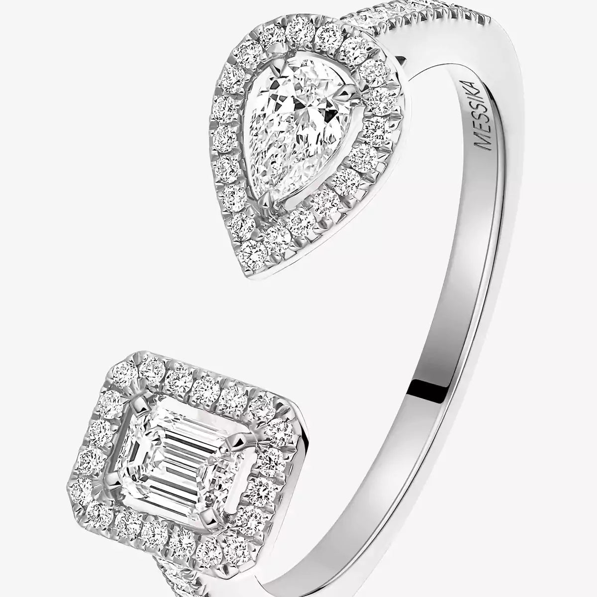 [Novalux]OPEN SUGAR CUBE & TEARDROP PAVÉ DIAMOND RING