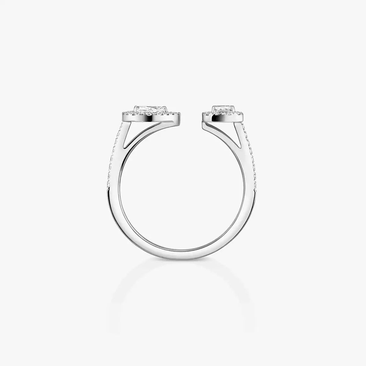 [Novalux]OPEN SUGAR CUBE & TEARDROP PAVÉ DIAMOND RING