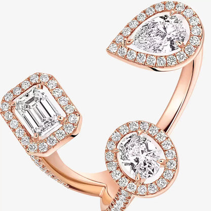 [Novalux]MY TWIN TRILOGY OPEN PAVÉ RING