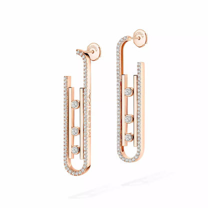 [Novalux]MOVE KINETIC DIAMOND PENDANT EARRINGS