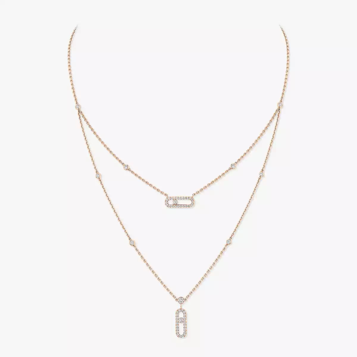 [Novalux]MOVE UNO 2-ROW PAVÉ NECKLACE