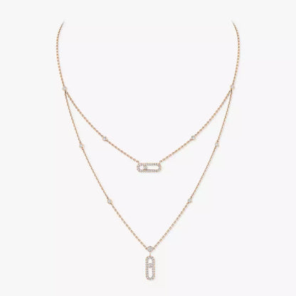 [Novalux]MOVE UNO 2-ROW PAVÉ NECKLACE