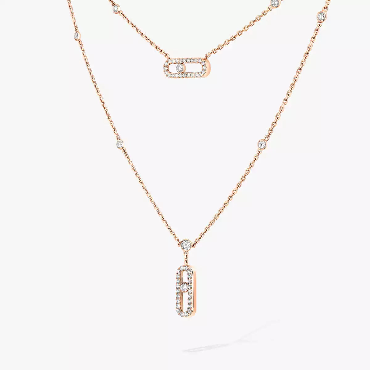 [Novalux]MOVE UNO 2-ROW PAVÉ NECKLACE
