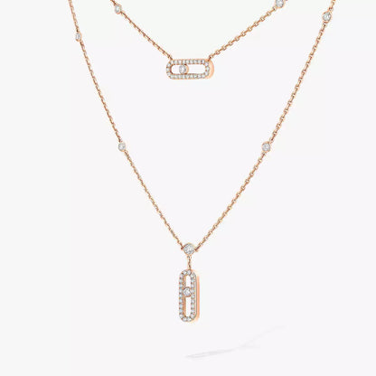 [Novalux]MOVE UNO 2-ROW PAVÉ NECKLACE