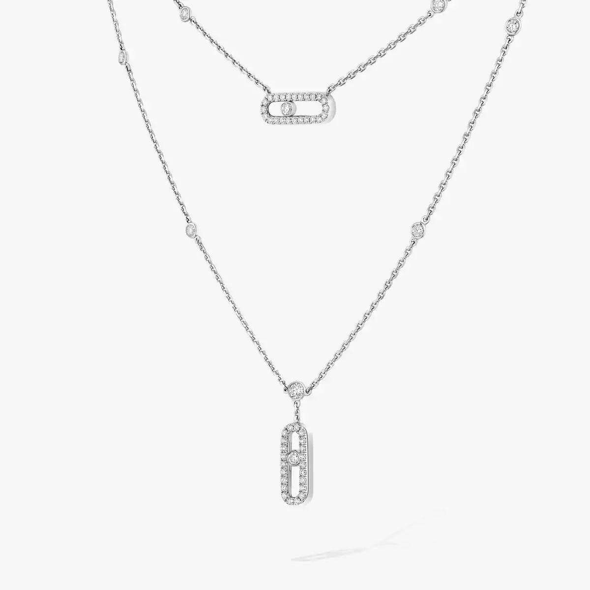 [Novalux]MOVE UNO 2-ROW PAVÉ NECKLACE