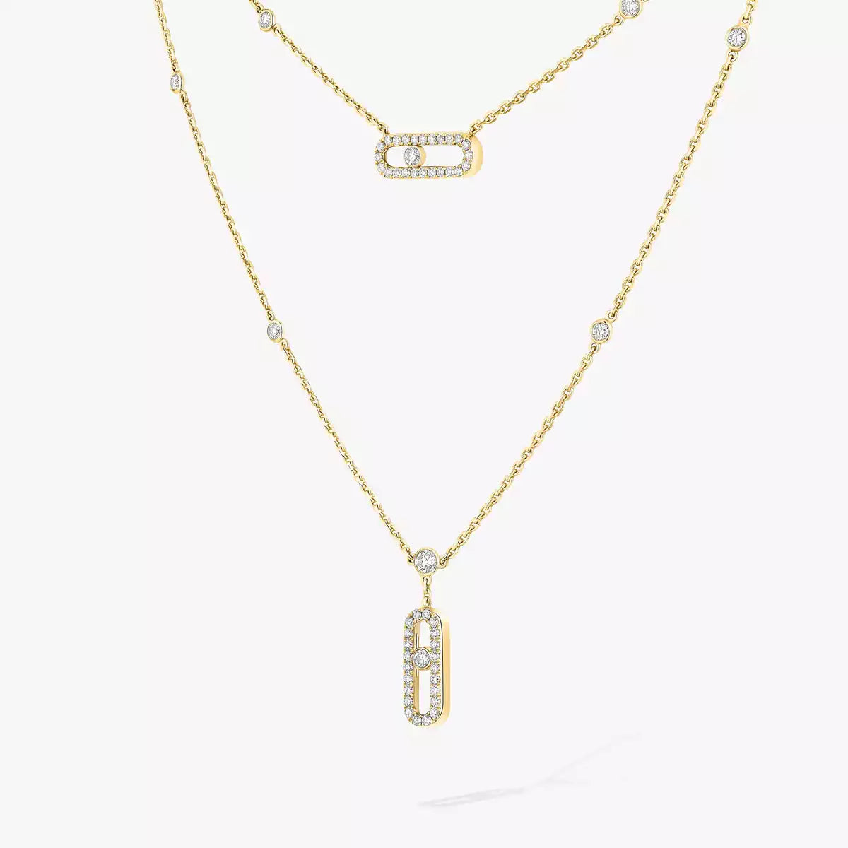 [Novalux]MOVE UNO 2-ROW PAVÉ NECKLACE