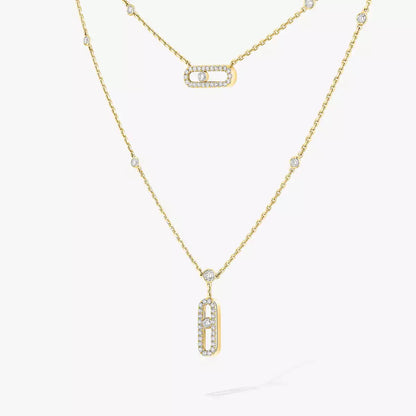[Novalux]MOVE UNO 2-ROW PAVÉ NECKLACE
