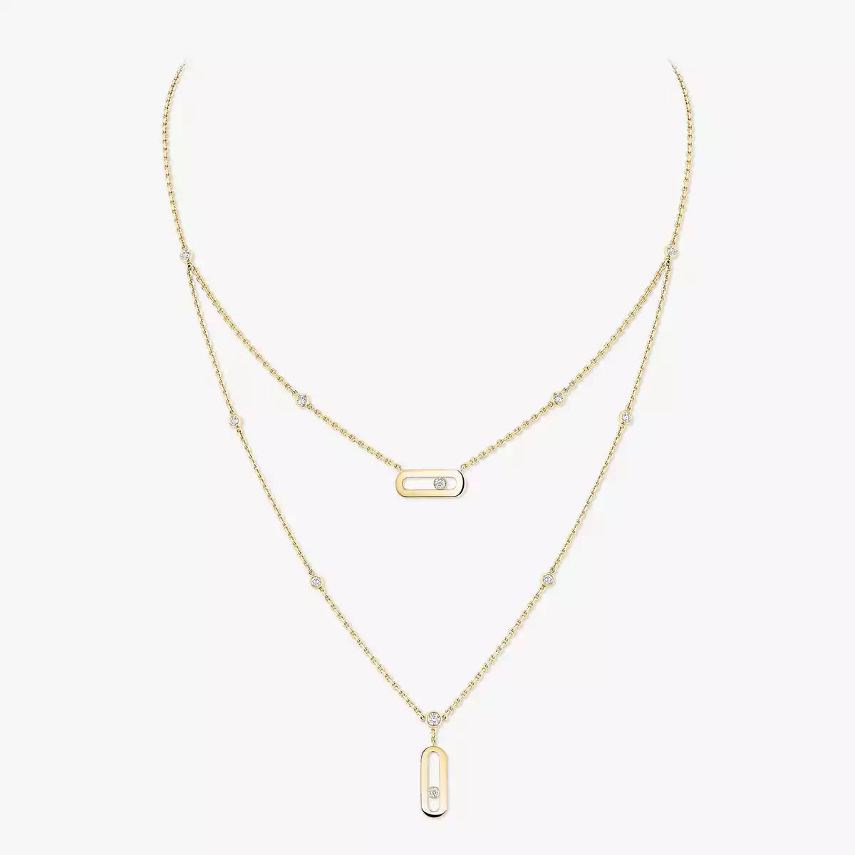 [Novalux]MOVE UNO DOUBLE-PENDANT NECKLACE