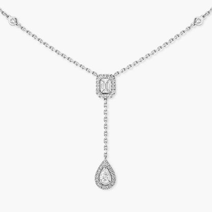[Novalux]SUGAR CUBE & TEARDROP FULL PAVÉ NECKLACE