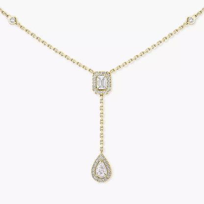 [Novalux]SUGAR CUBE & TEARDROP FULL PAVÉ NECKLACE