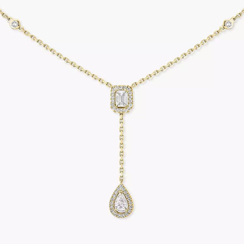 [Novalux]SUGAR CUBE & TEARDROP FULL PAVÉ NECKLACE