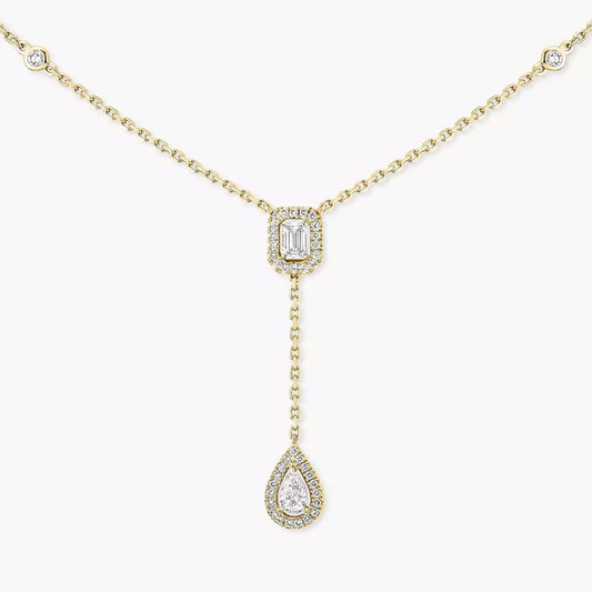 [Novalux]SUGAR CUBE & TEARDROP FULL PAVÉ NECKLACE