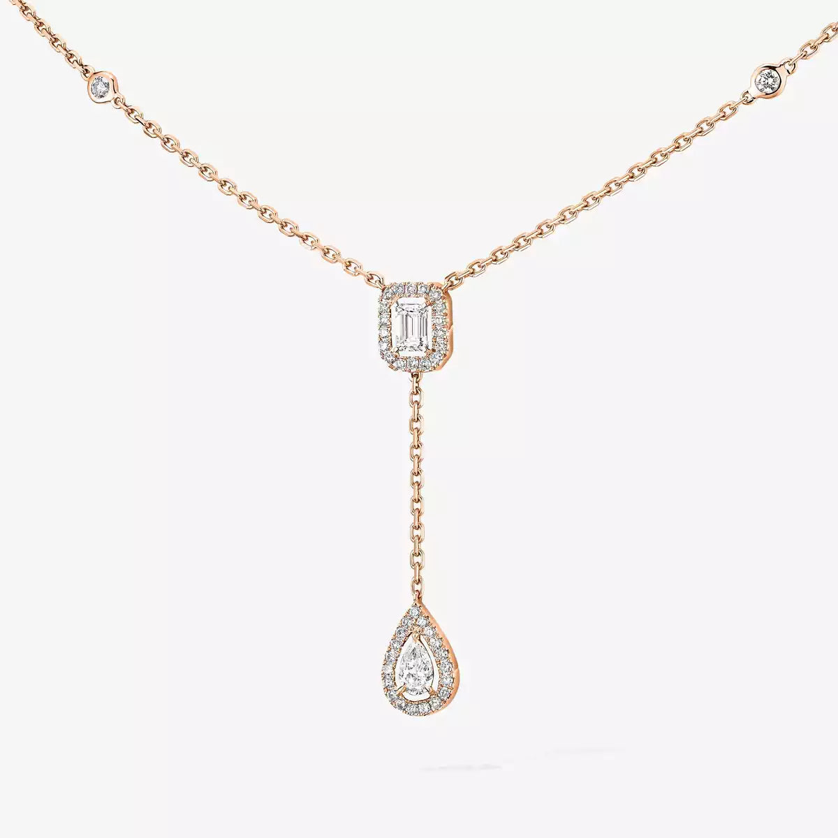 [Novalux]SUGAR CUBE & TEARDROP FULL PAVÉ NECKLACE
