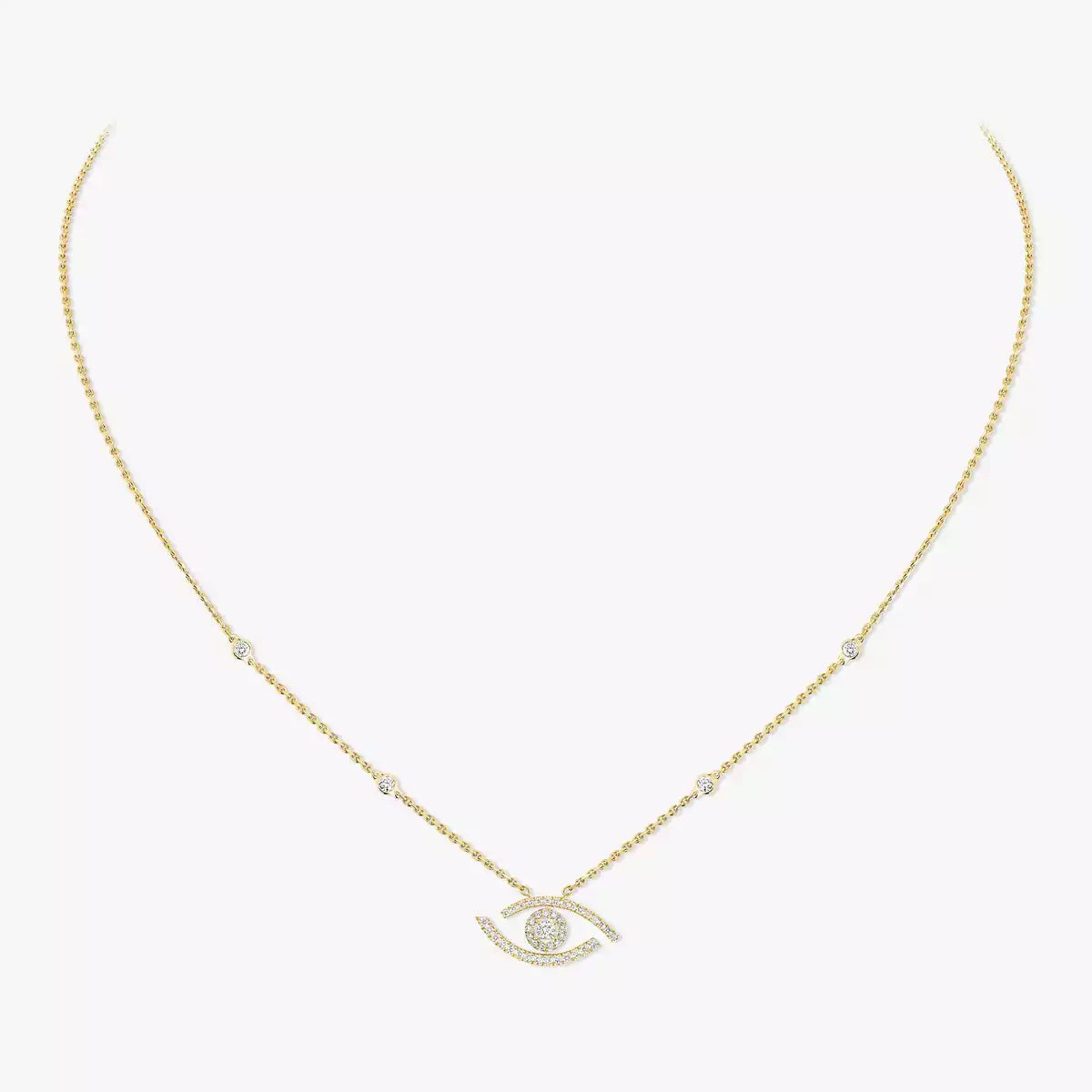 [Novalux]PAVÉ DIAMOND LUCKY EYE NECKLACE