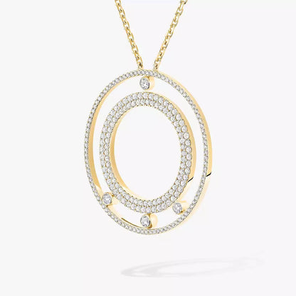 [Novalux]MOVE ROMANE LONG PAVÉ DIAMOND NECKLACE