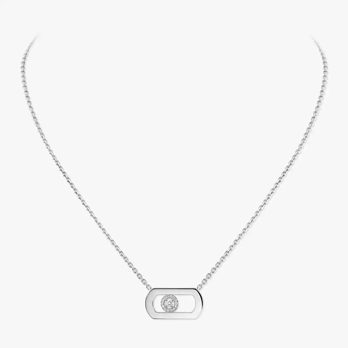 [Novalux]LARGE MOVE PENDANT SINGLE DIAMOND NECKLACE