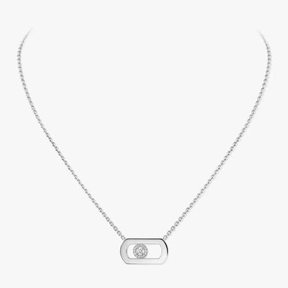 [Novalux]LARGE MOVE PENDANT SINGLE DIAMOND NECKLACE