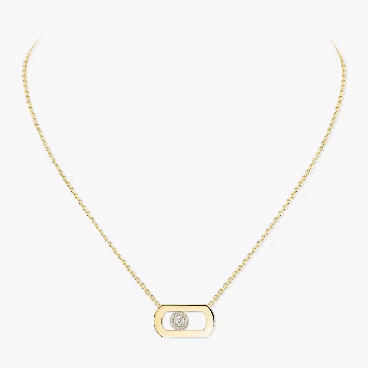 [Novalux]LARGE MOVE PENDANT SINGLE DIAMOND NECKLACE
