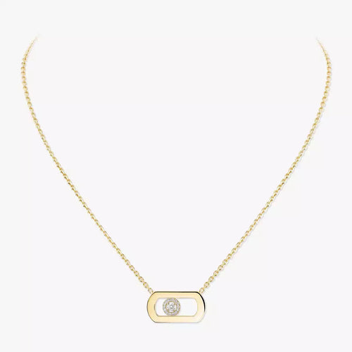 [Novalux]LARGE MOVE PENDANT SINGLE DIAMOND NECKLACE