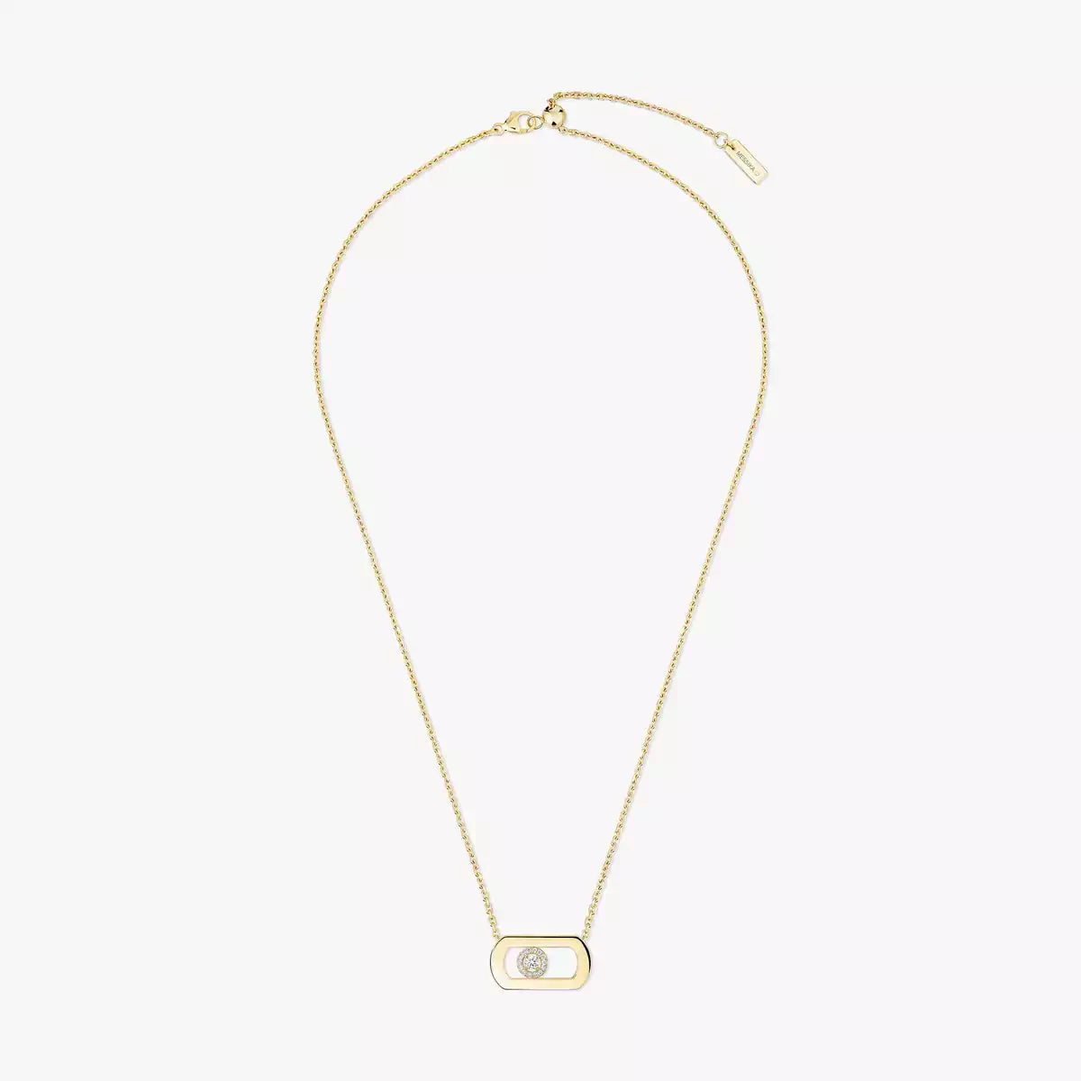 [Novalux]LARGE MOVE PENDANT SINGLE DIAMOND NECKLACE