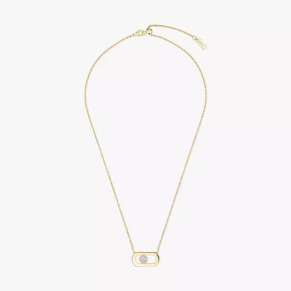 [Novalux]LARGE MOVE PENDANT SINGLE DIAMOND NECKLACE