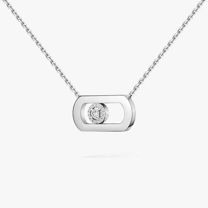 [Novalux]LARGE MOVE PENDANT SINGLE DIAMOND NECKLACE