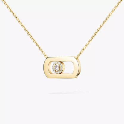 [Novalux]LARGE MOVE PENDANT SINGLE DIAMOND NECKLACE