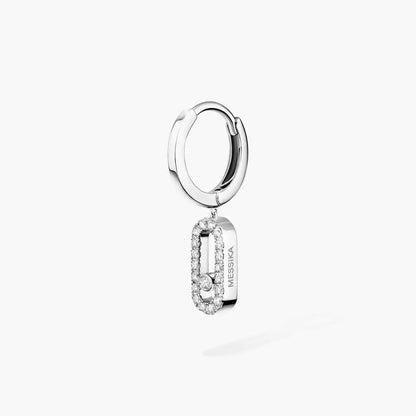[Novalux]MOVE UNO SINGLE DIAMOND HOOP EARRINGS