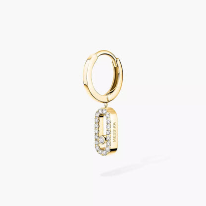[Novalux]MOVE UNO SINGLE DIAMOND HOOP EARRINGS