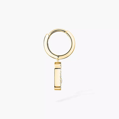 [Novalux]MOVE UNO SINGLE DIAMOND HOOP EARRINGS