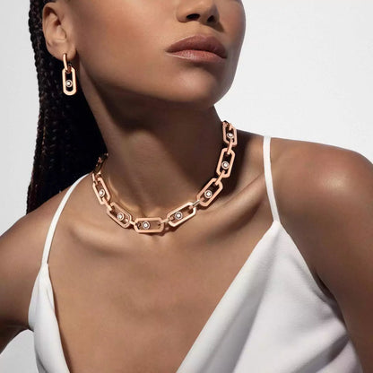 [Novalux]SO MOVE XL DIAMOND HOOP EARRINGS
