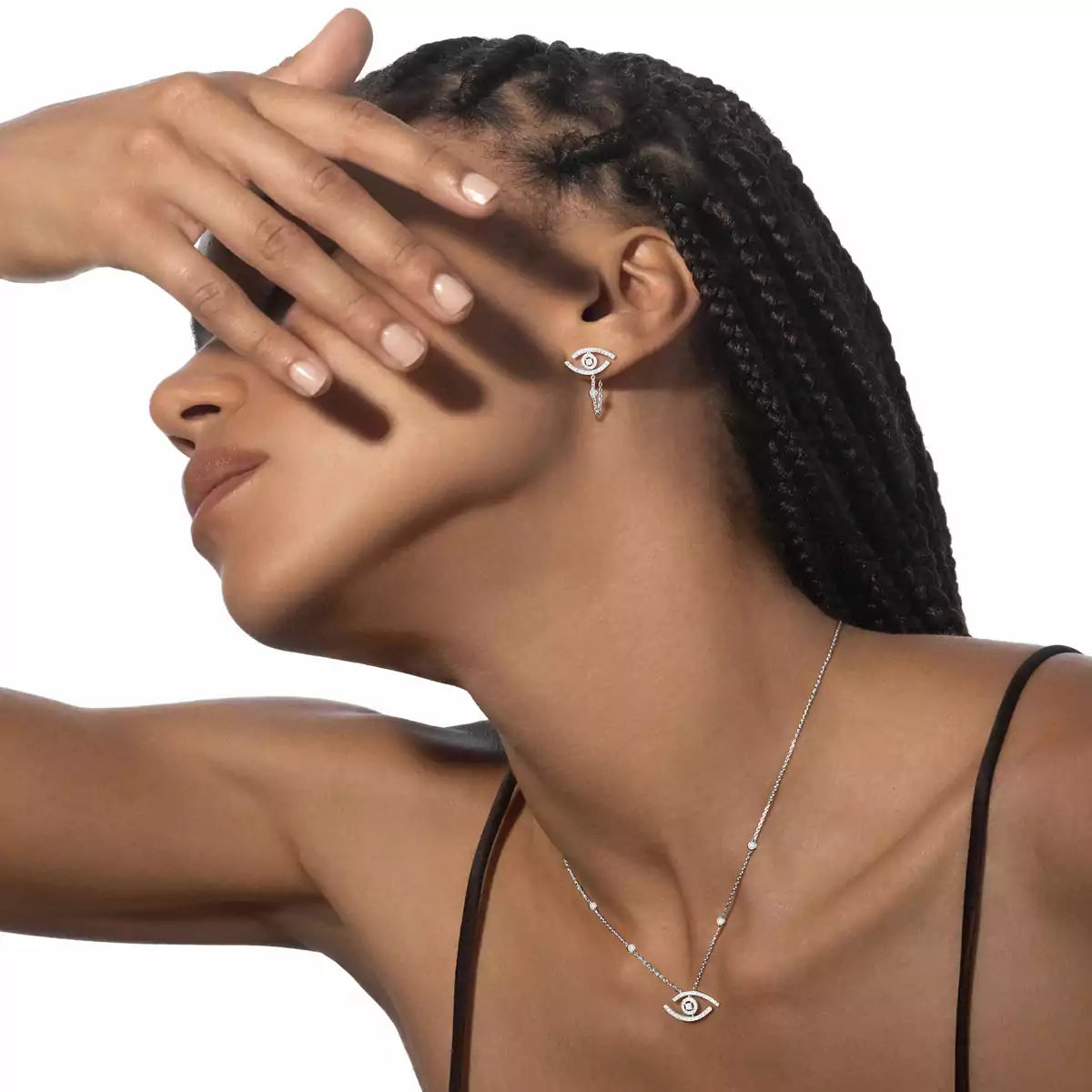 [Novalux]PAVÉ DIAMOND LUCKY EYE NECKLACE
